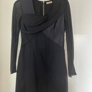 Helmut Lang Nexus Angora Jersey Combo Black Dress Size 0